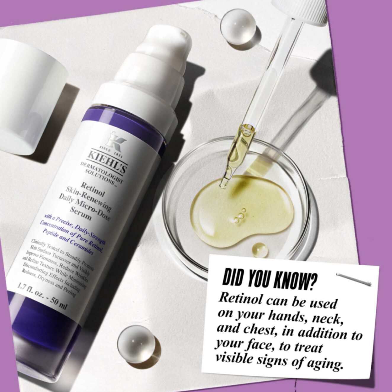 Retinol iceren damlalık ile dozajlama