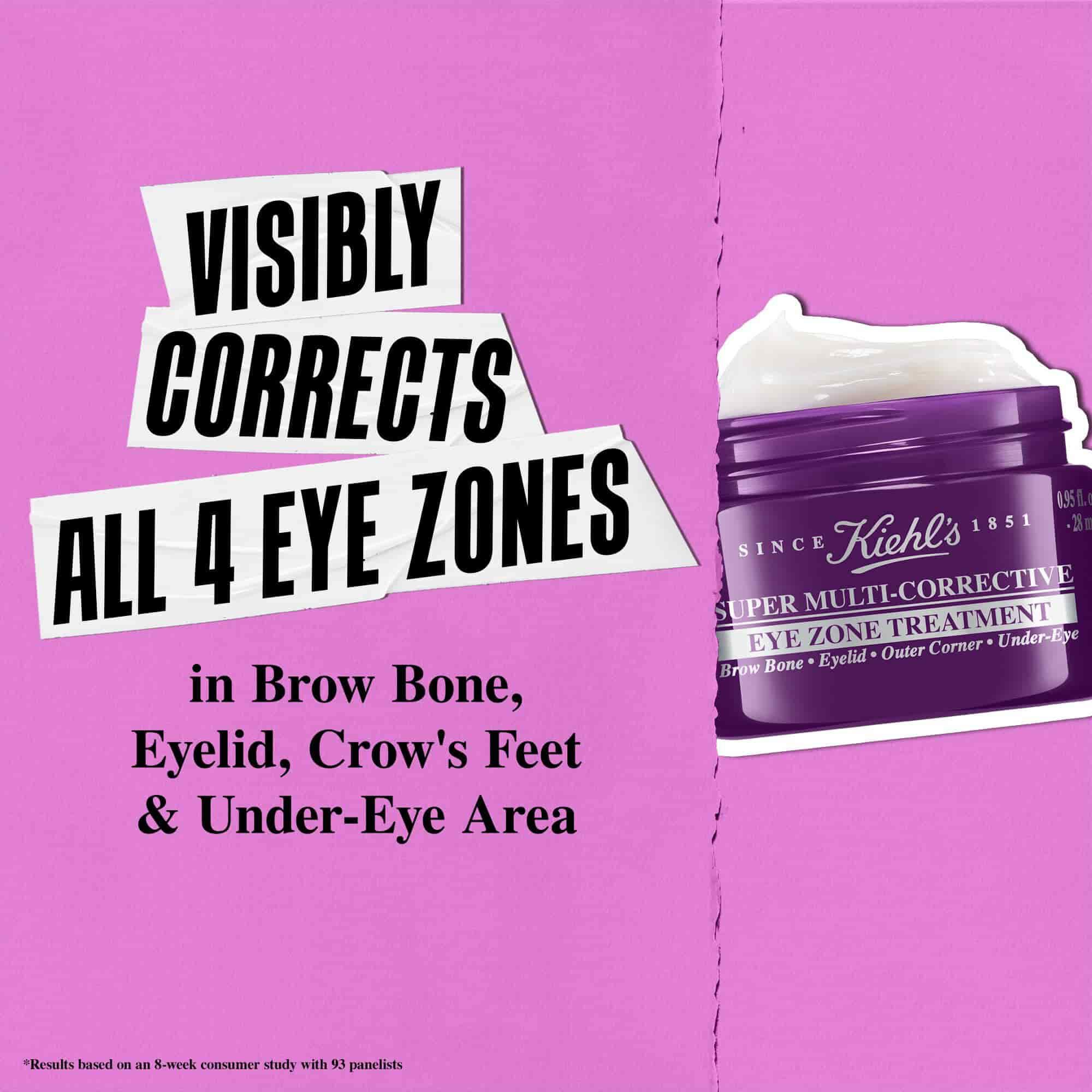 Visibly corrects all 4 eye zones in brow bone, eyelid, crow's feet & under-eye area