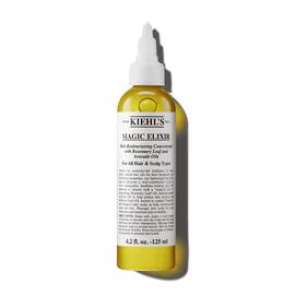 A 125ml bottle of Kiehl's Magic Elixir Hair Oil against a white background.